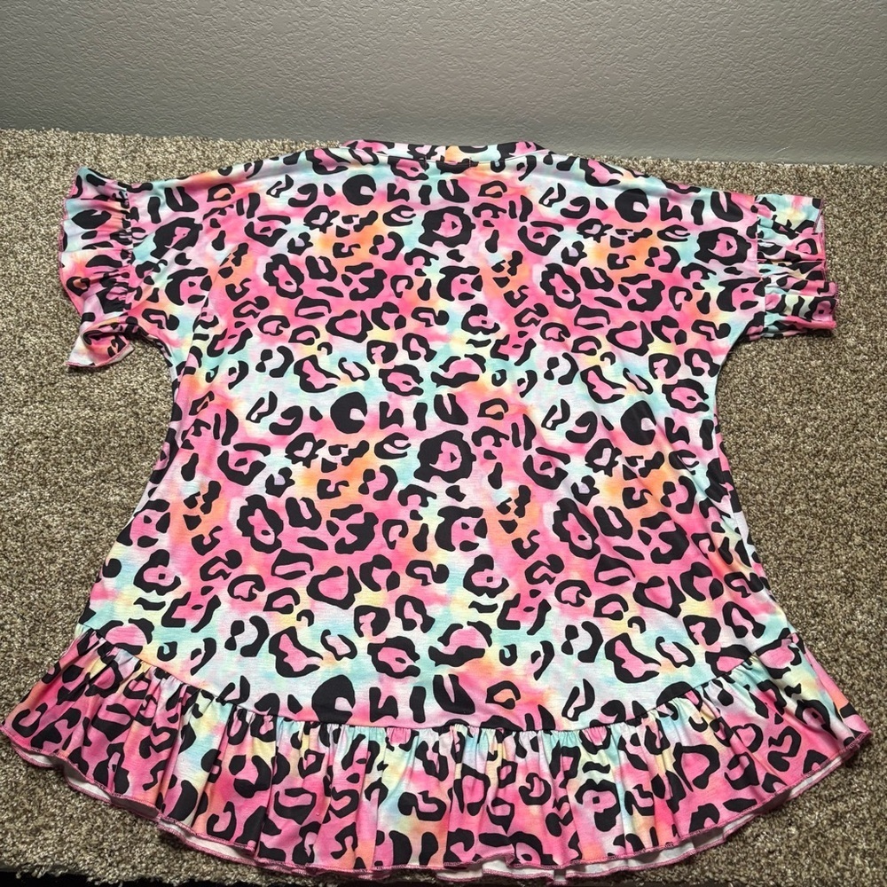 Southern Stitch Leopard Print ruffles Shirt - Picture 9 of 9